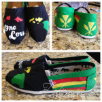 Hand painted One Love Hawaii inspired Toms.